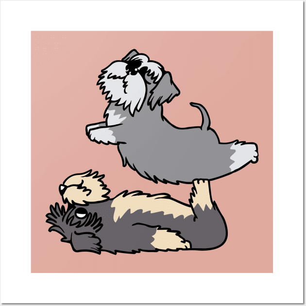 Acroyoga Schnauzer Wall Art by huebucket